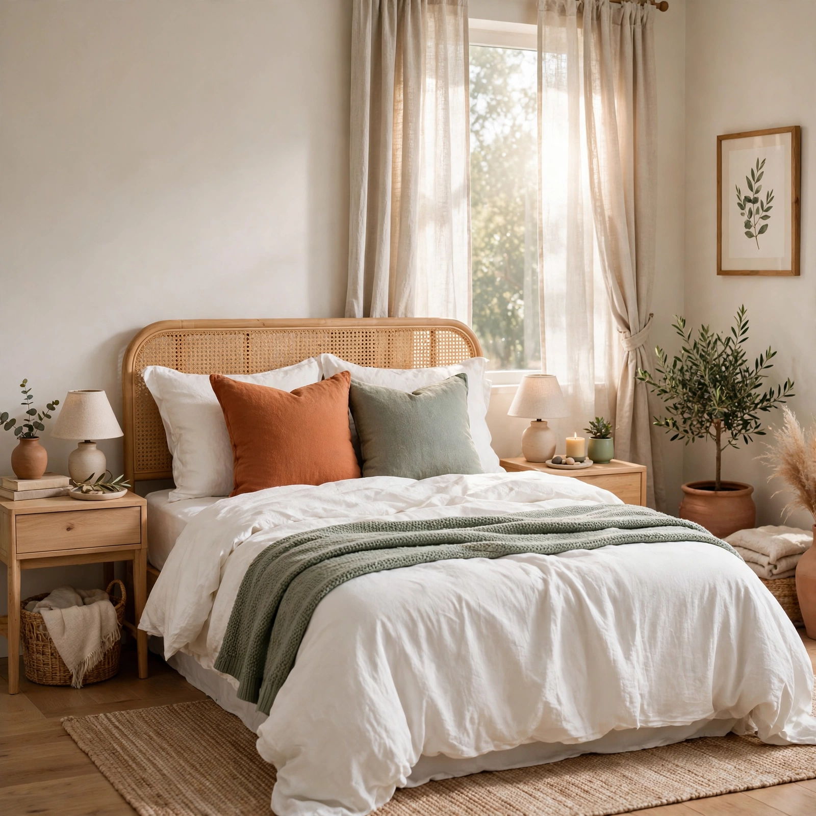 Cozy bedroom corner styled as a reading nook