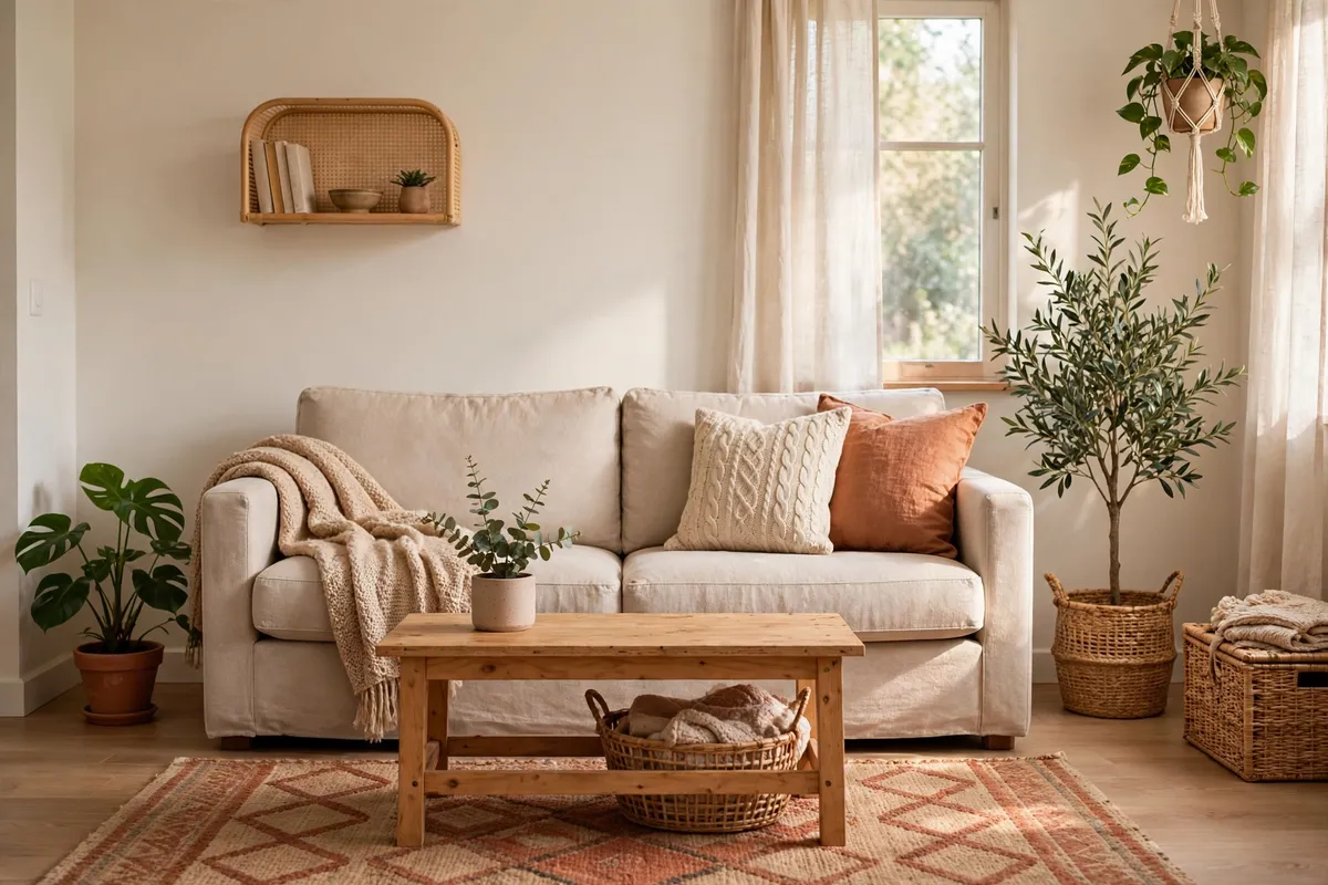 Living room sofa centred, landscape