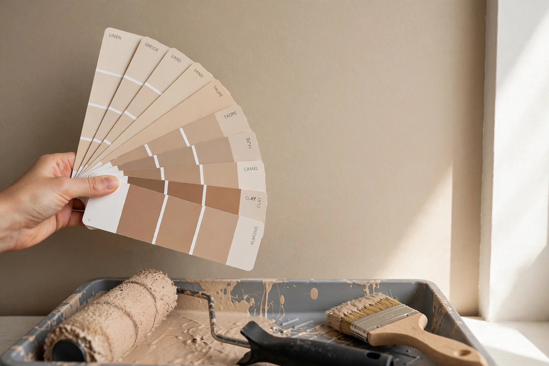 Warm paint color swatches for a cozy fall wall